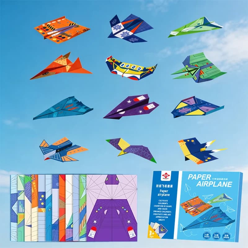 36 Sheets Paper Airplane Origami Kit STEM Educational DIY Craft Toy Fun Parent-Child Interactive Activity Set Party Favor Gift