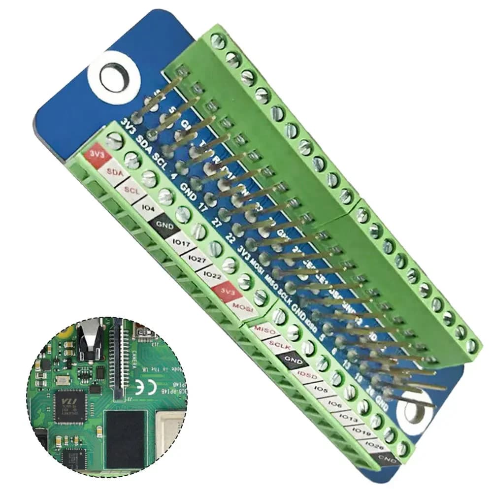 Blocco terminale con adesivi per la definizione dei pin per la scheda di espansione GPIO Raspberry Pi compatibile con 3B, 3B Plus, 4B