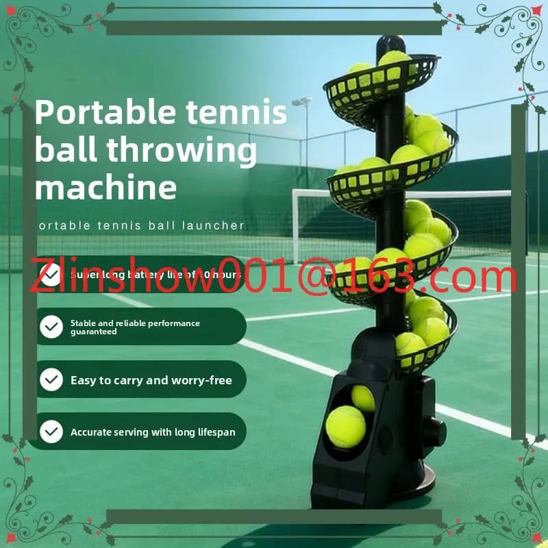 TS02 Tennis Pick Ball Automatic Throwing Machine Service Machine Tennis Portable Trainer Indoor and Outdoor