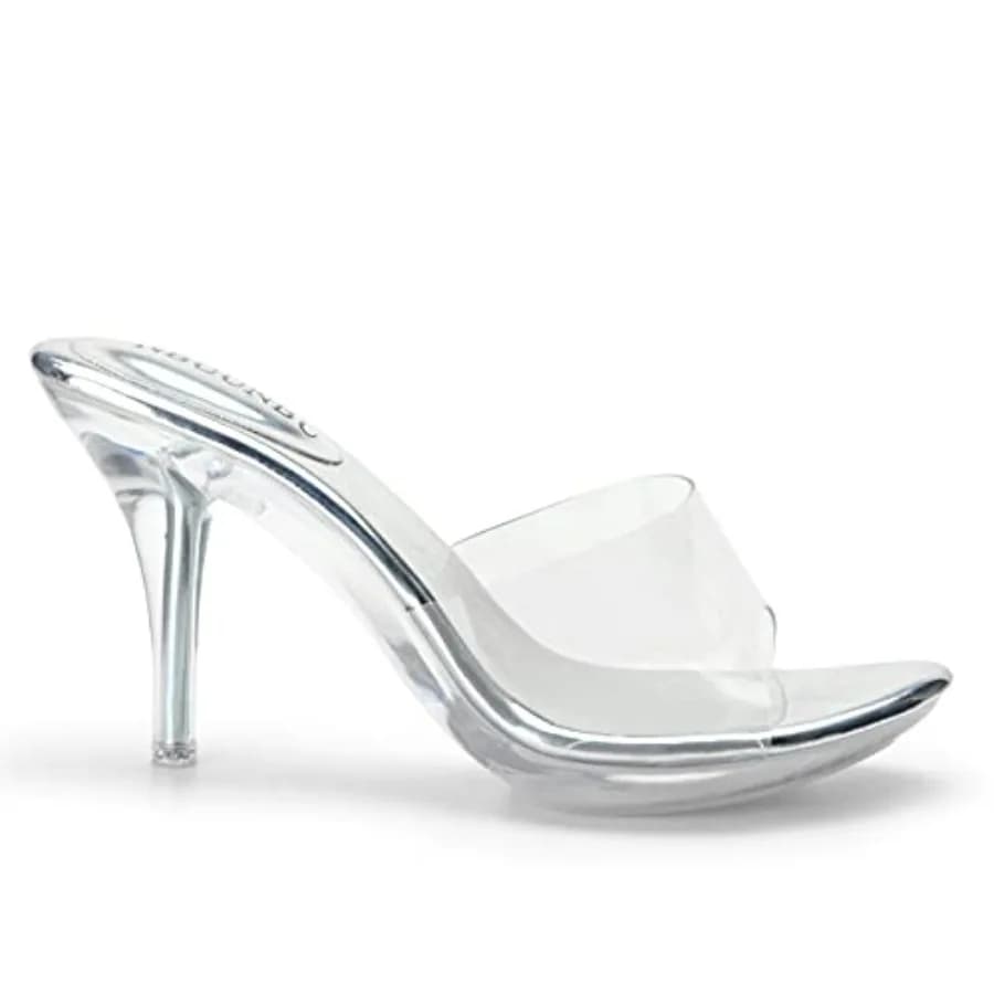 NBUUNBU Tacchi Trasparenti Argento per Donna, Scarpe Eleganti con Cinturino Trasparente, Sexy Stiletto con Punta Aperta, Sandali con Tacco Alto Argento