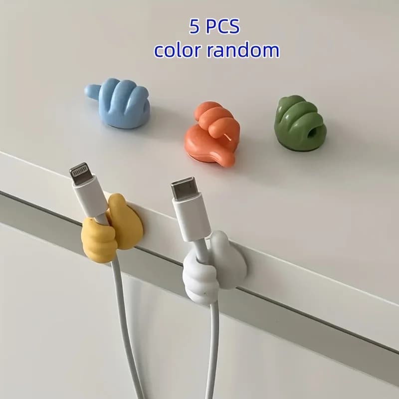 Organizzatore per cavi da 5 pezzi, clip autoadesiva per cavi, gestione dei fili senza foratura per scrivania, casa, ufficio, cucina, idea regalo
