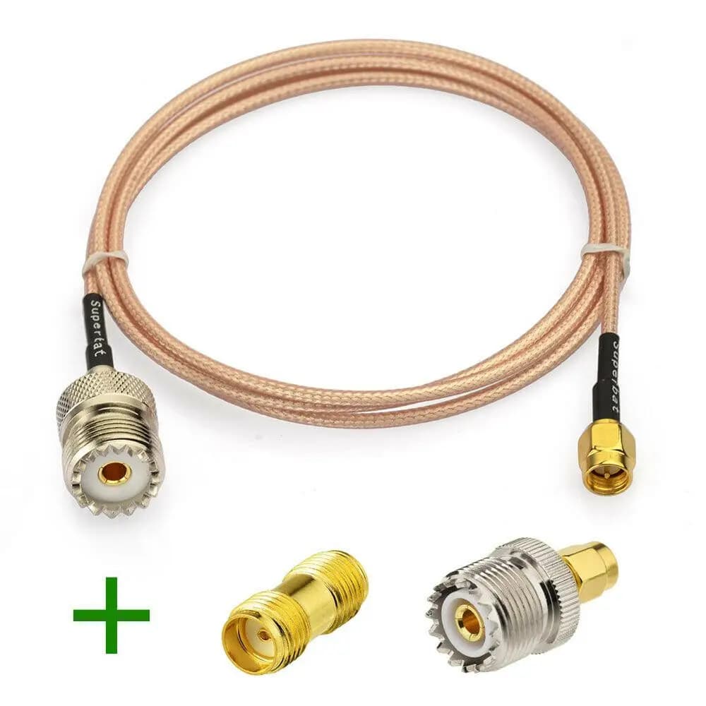 Adattatore connettore SMA femmina a femmina/SMA maschio a so239 + cavo in rame RG316 per walkie-talkie radio portatile Baofeng CB