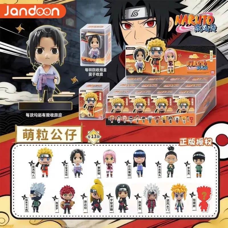 JANDOOM Naruto Uzumaki Shikamaru Kakashi Mini Figure Blind Box - Statuette Anime a Grana di Riso, Modellini da Collezione, Giocattoli, Regali