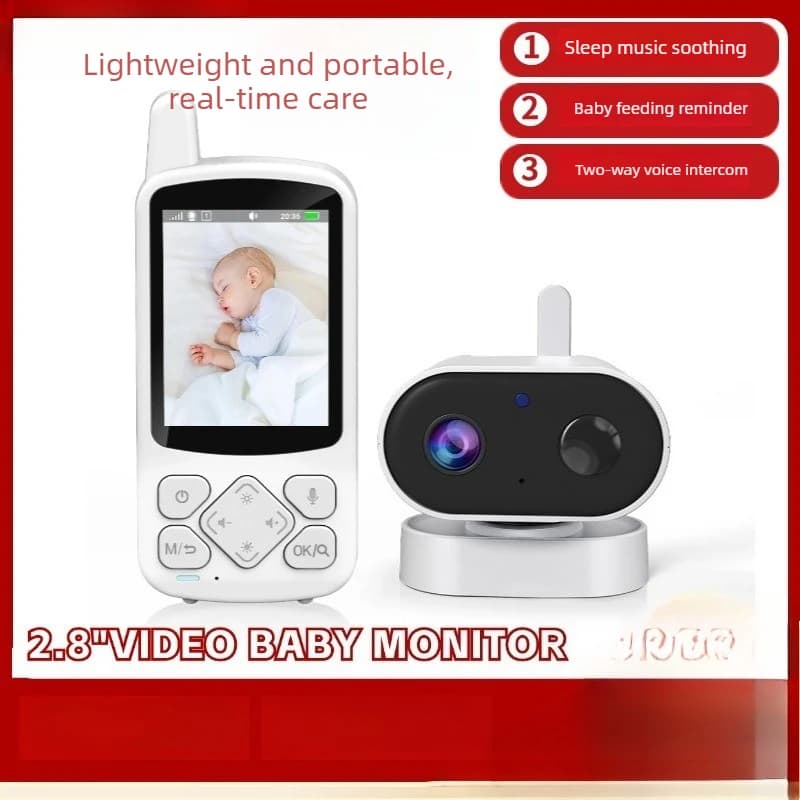 Monitor per Bambini Wireless da 2,8 Pollici, Videocamera in Tempo Reale, con Ninna Nanna, 110V-220V