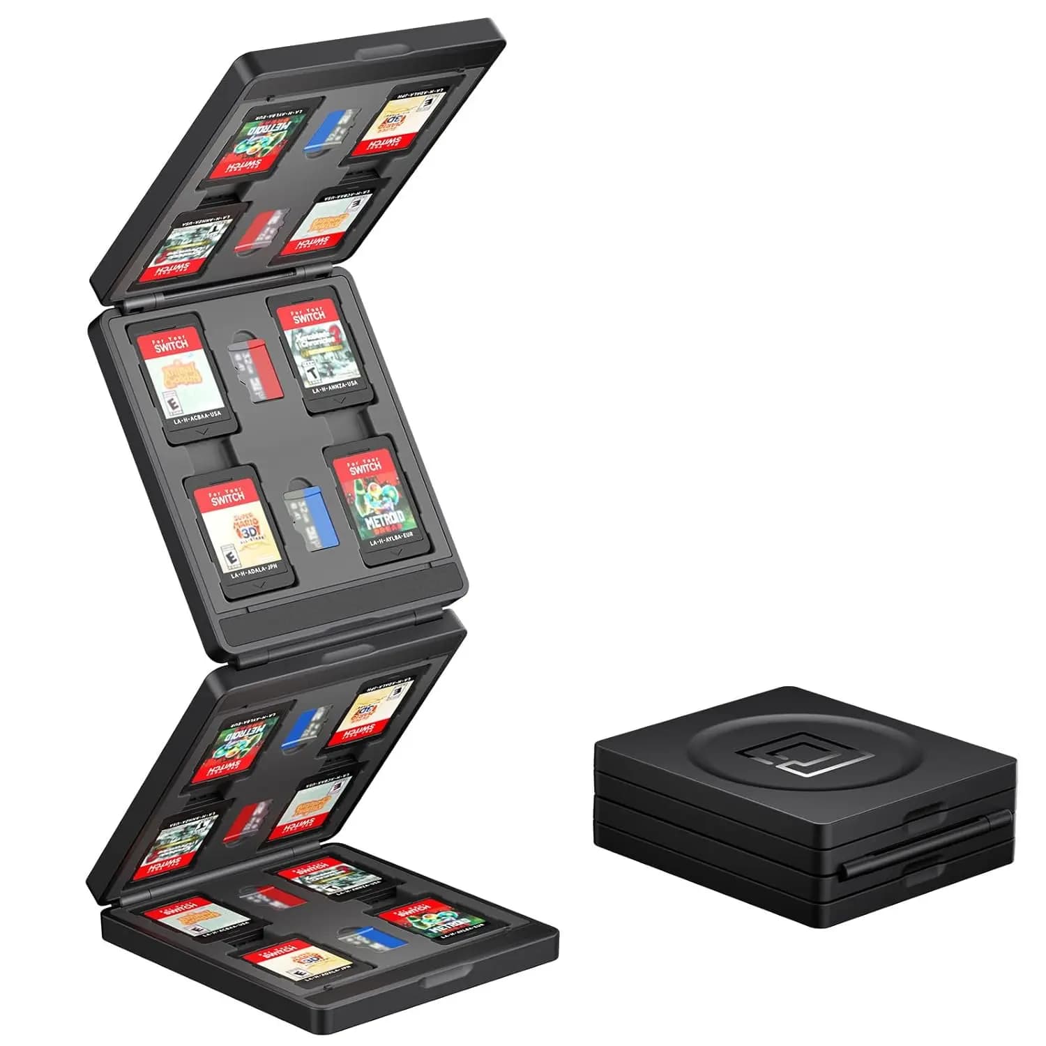 Custodia per carte da gioco JSAUX a 4 pieghe per Nintendo Switch 2, scatola organizer da gioco pieghevole tascabile, organizer da viaggio