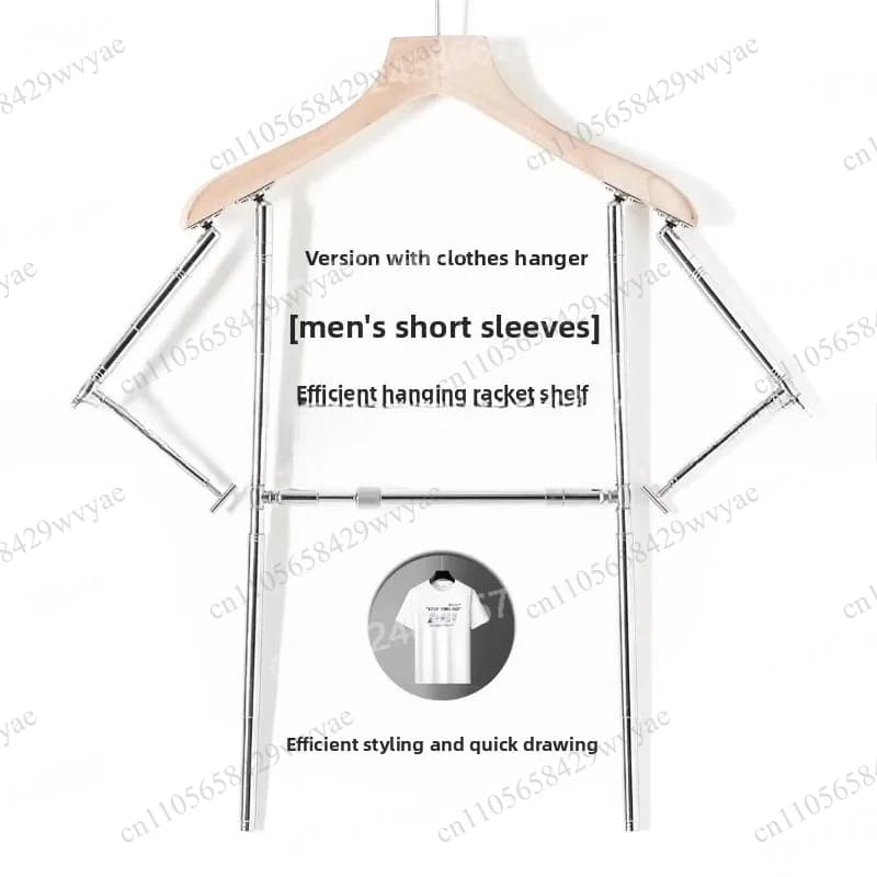 Espositore Regolabile per Abbigliamento, Appendiabiti Piatto Portatile, Supporto per Magliette e Polo per Negozi
