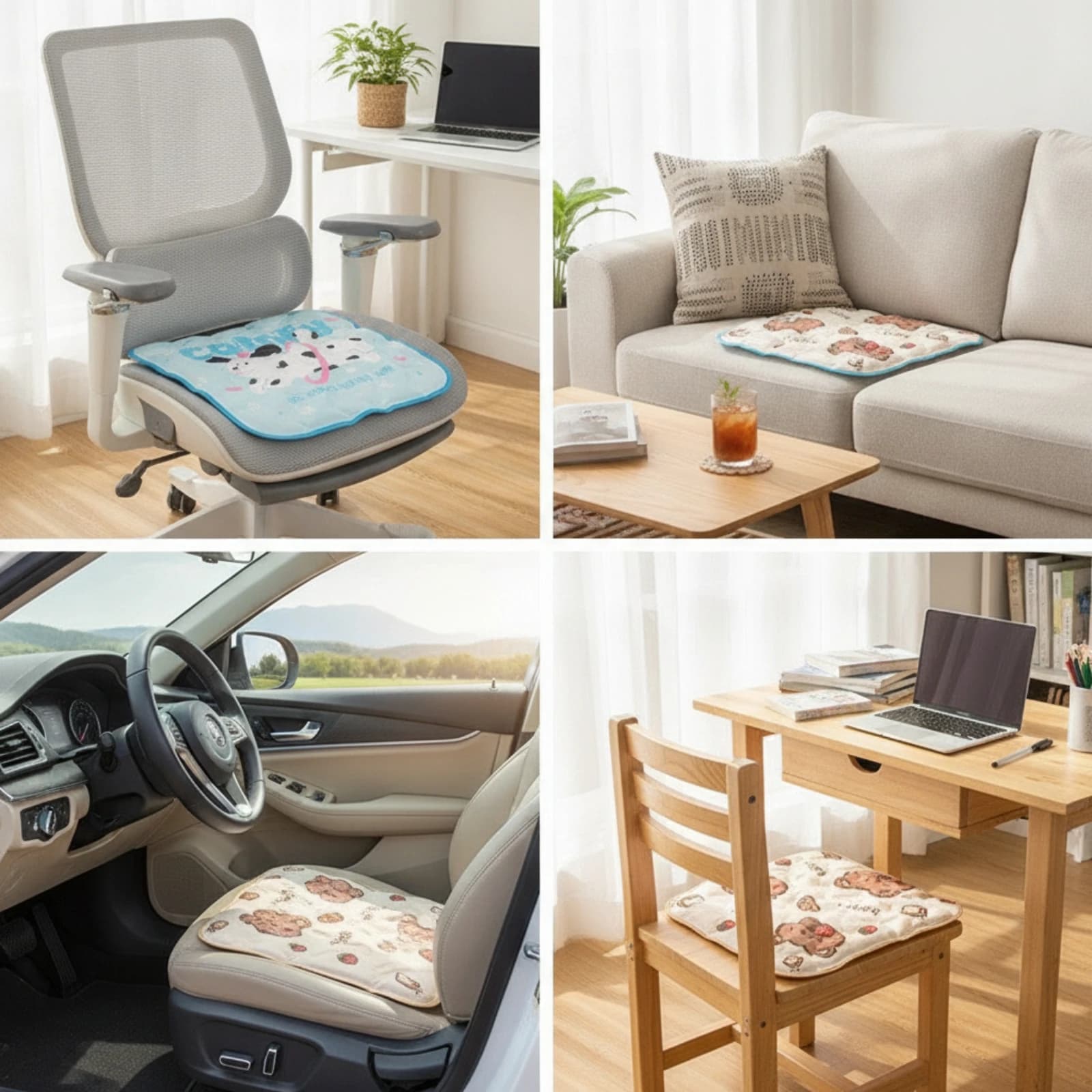 Cooling Seat Mat Square Cooling Seat Cushion Chair Pad Breathable Electricitywithout Electricity for Office Workers, Dorm Room