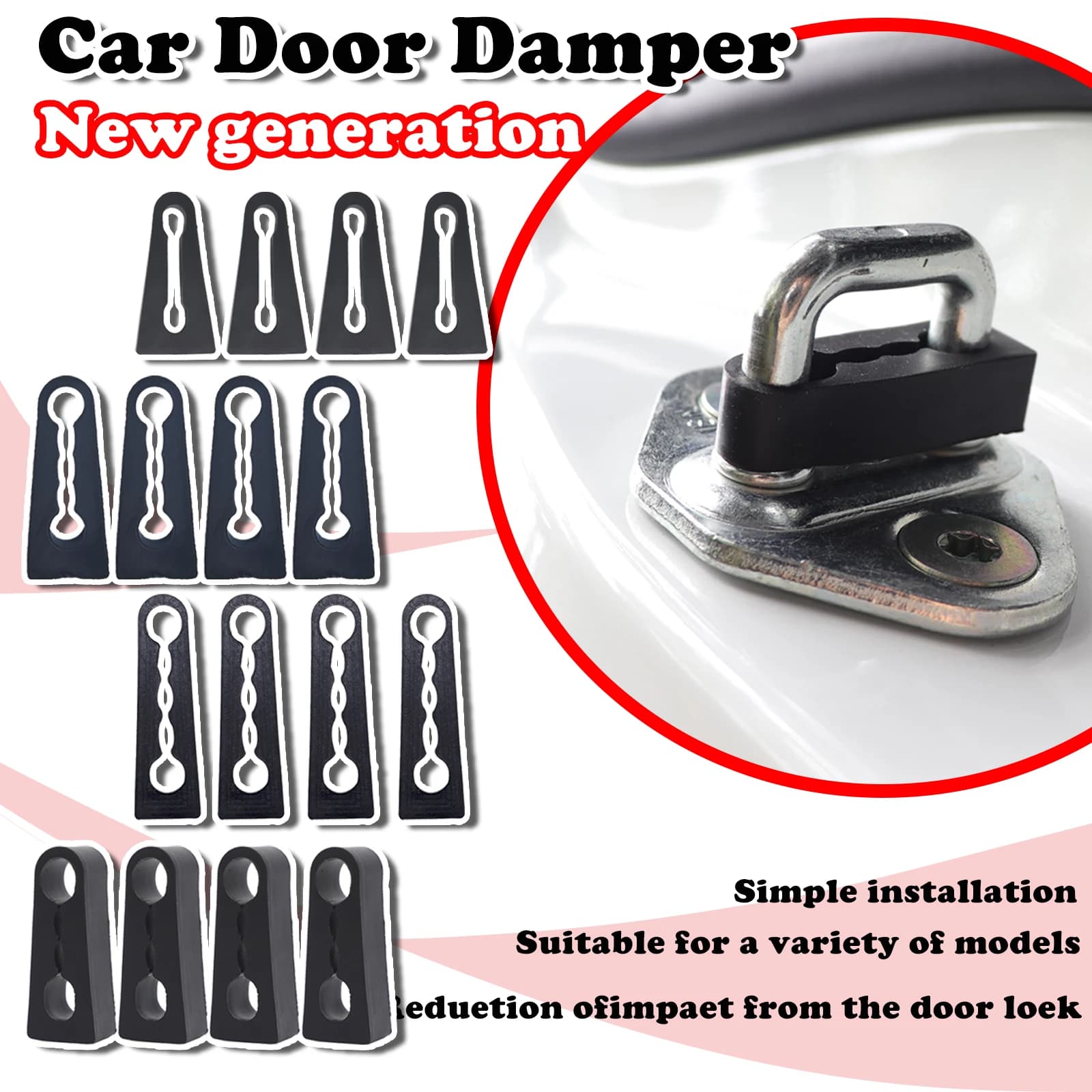 4/8pc Universale Ammortizzatore Sedile Auto Porta Serratura Striker Buffer Smorzamento Guarnizione Pad Deadener Silenzioso Rumore Stopper Per VW Skoda Sedile