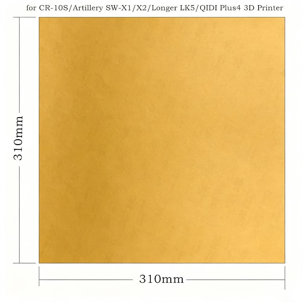 PEI Sheet 3D Printer Build Surface 0.3mm Polyetherimide PEI Film 310x310mm for QIDI Plus4/CR-10S/SW-X1/X2/Longer LK5 3D Printer