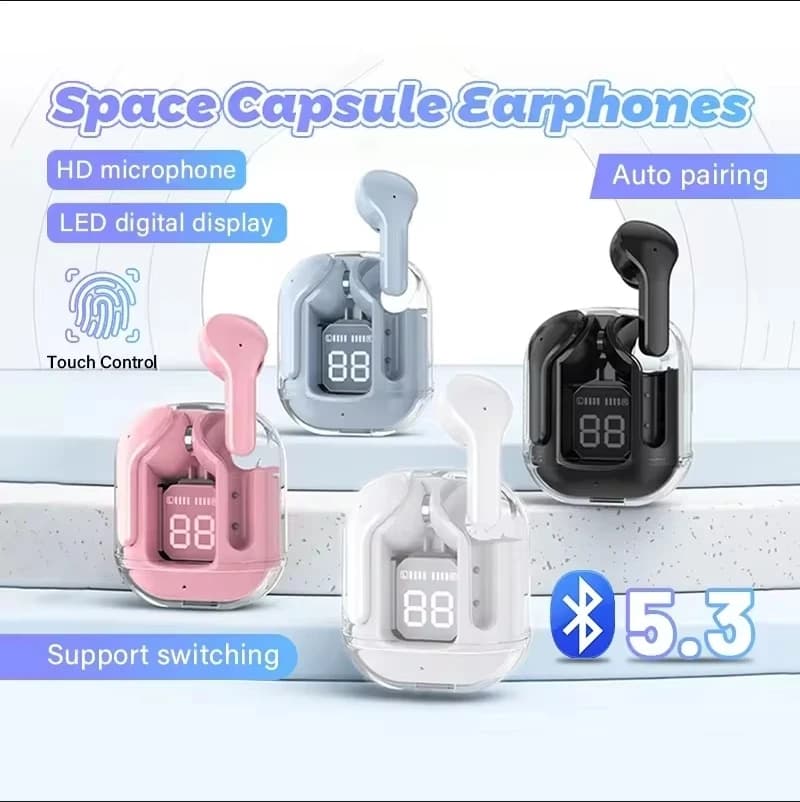 TWS T2 Powered LED Digital Display Headphones Stereo Sound Bluetooth 5.3 for iPhone Xiaomi Lenovo Headphones