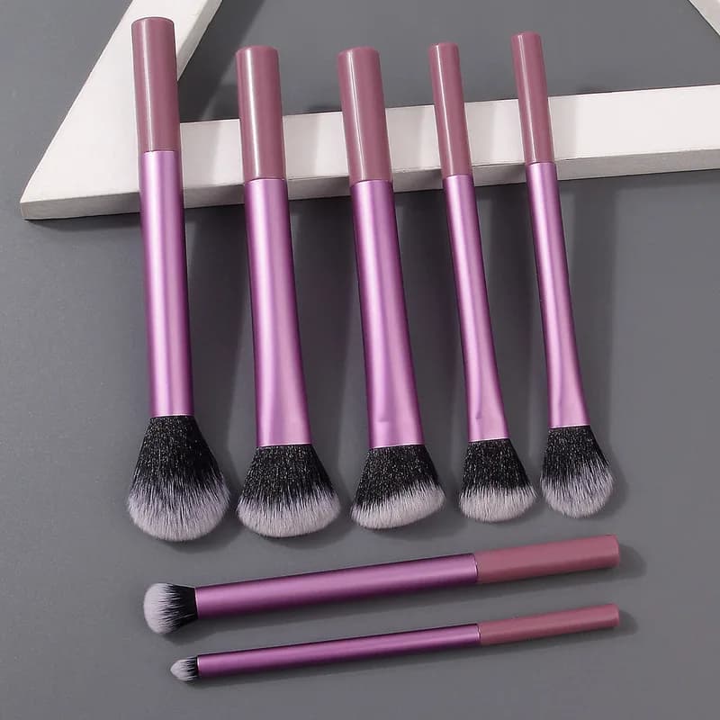 Set di pennelli per trucco da 7 pezzi, pennello sciolto, fard, pennello per ombretto, strumenti di bellezza per truccatori