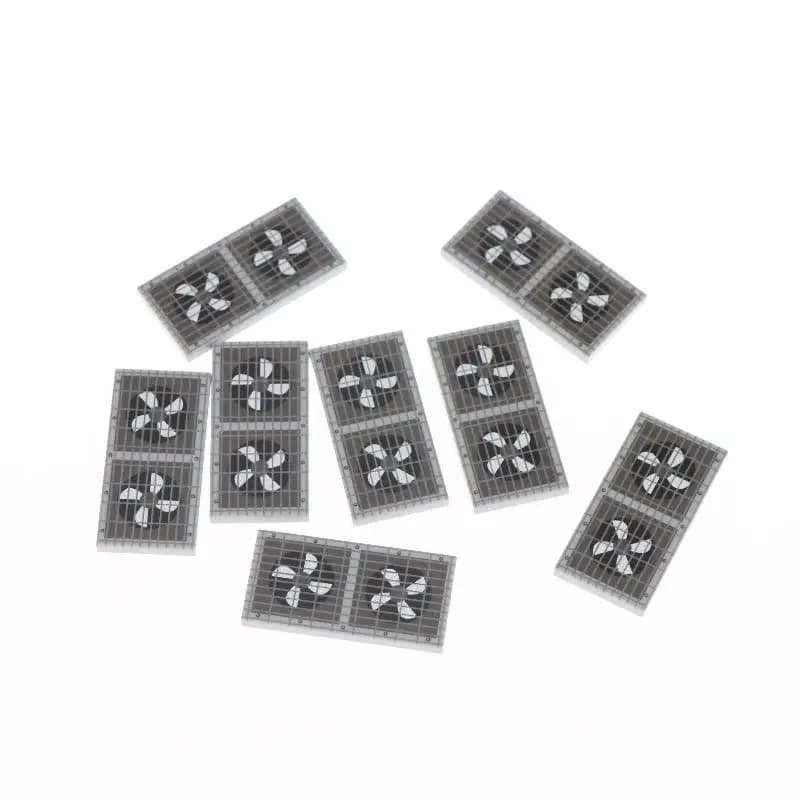 Pannello a doppia ventola di scarico, 8 pezzi, 87079, blocchi stampati in filo di ferro per set di costruzione, accessorio fai-da-te per scene modulari MOC