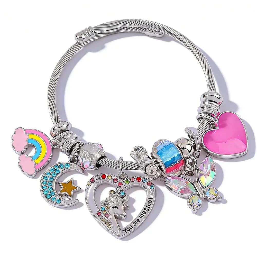 Braccialetto di Laurea Fantasy Fan - Design in Lega di Zinco con Strass, Regalo a Tema Unicorno per Lui, Gioiello Commemorativo Classe 2026