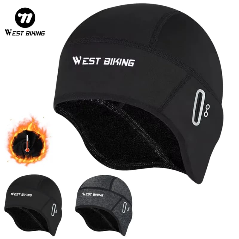 WEST BIKING Winter fleece caps Windproof cycling cap Thermal cap with skull Ski Racing Motorcycle riding MTB Bicycle Hat