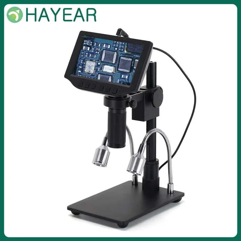 HAYEAR 16MP Digitale HDMI USB Microscopio Stereo Fotocamera 150X Obiettivo 5 "Schermo LCD per Saldatura Valutazione Dei Gioielli PCB Riparazione