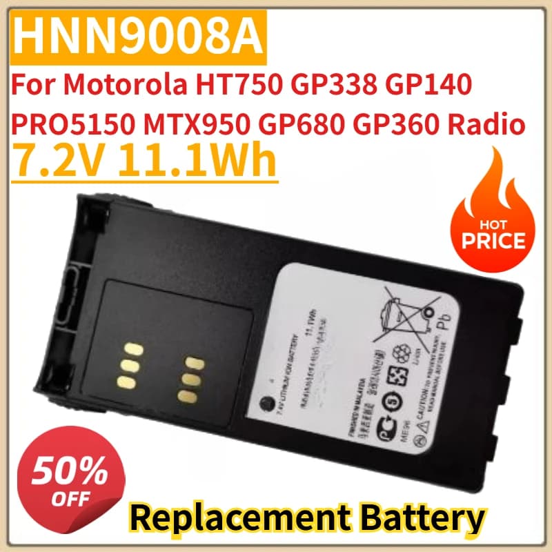 Nuovo 7.4V 11.1Wh Walkie Talkie Batteria HNN9008A per Motorola HT750 GP338 GP140 PRO5150 MTX950 GP680 GP360 Radio