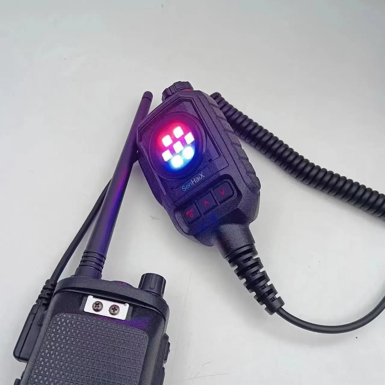 Altoparlante con regolazione del volume del microfono walkie talkie per Baofeng UV5r TYT K-port Head Flashing Lightphone Jack