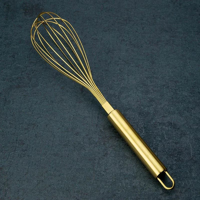 1 pz oro in acciaio inox frullino per le uova frusta a mano frullatore per uova cottura strumento per torte Set da forno strumen