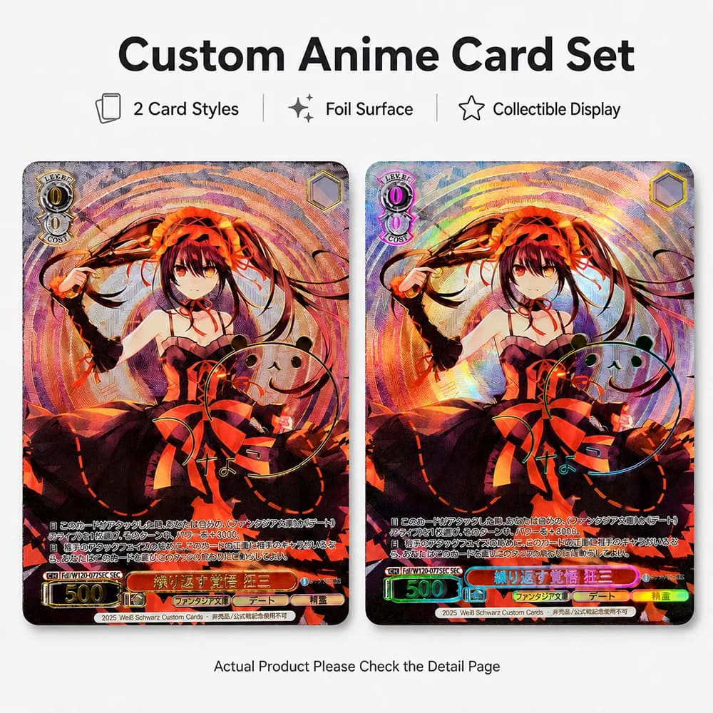 Anime Weiss Schwarz Collection Card Date A Live Tokisaki Kurumi Bronzing Signature Card Texture Refractive Color Flash Gift