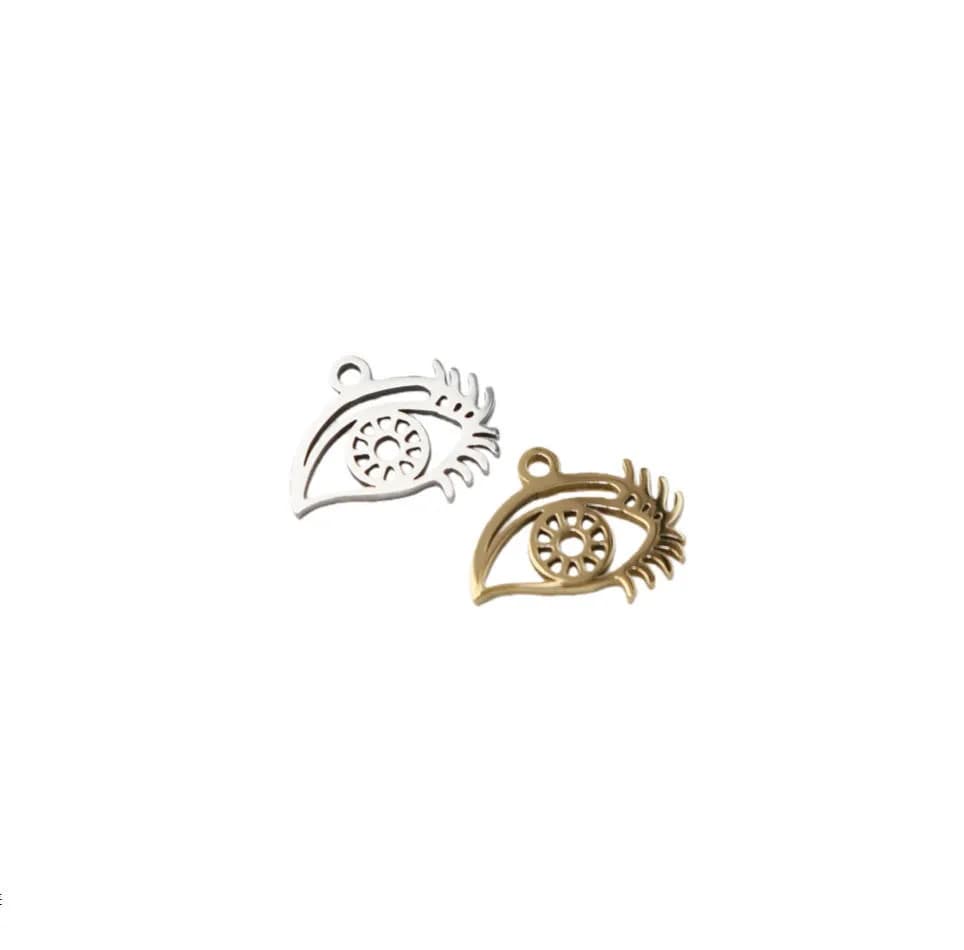 Wholesale 10 pieces stainless steel devil eyes fashion jewelry accessories DIY handcrafted waterproof anti-allergic vacuum plate
