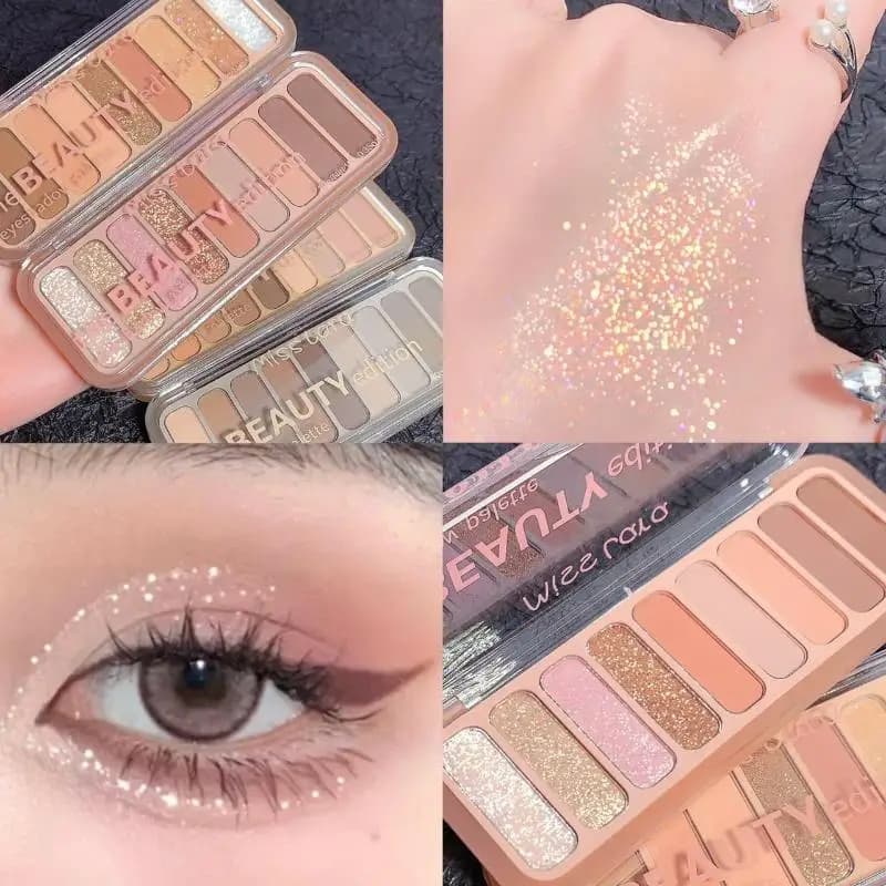 ilWHB ilPalette of low saturation umbrellas in 9 colors, powder for daily makeup, high gloss all-in-one matt eye shadow for face lift