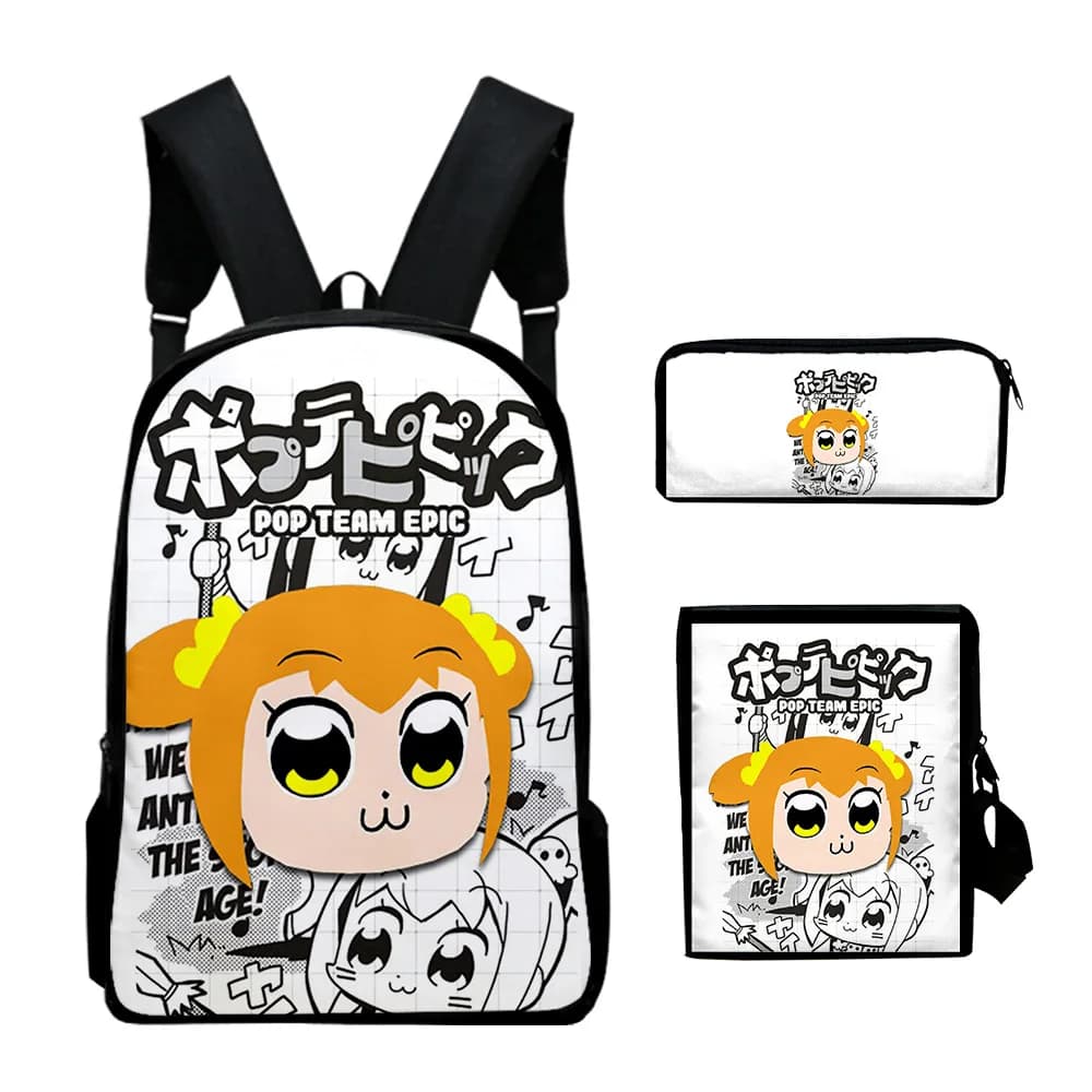 Classic Novelty Pop Team Epic 3D Print 3pcs/Set pupil School Bags Laptop Daypack Backpack Inclined shoulder bag Pencil Case