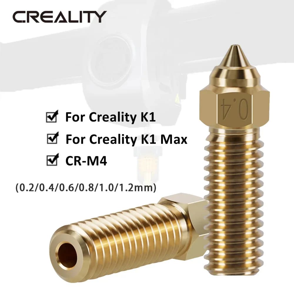Creality 1 pcs high speed brass 3D printer nozzle 0.2/0.4/0.6/0.8/1.0/1.2mm 1.75mm filament measurement for K1MAX CR-M4