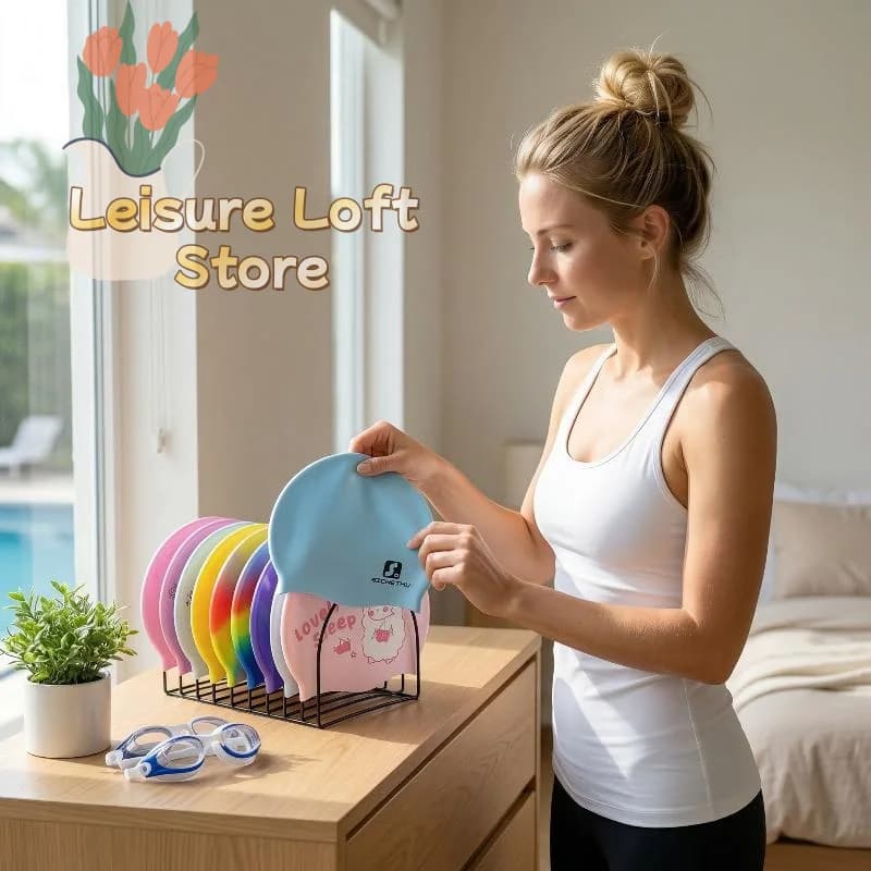 Organizzatore per Cappelli da Nuoto in Silicone AntiSti, Borsa Impermeabile Resistente per Accessori da Piscina e Attrezzature da Allenamento