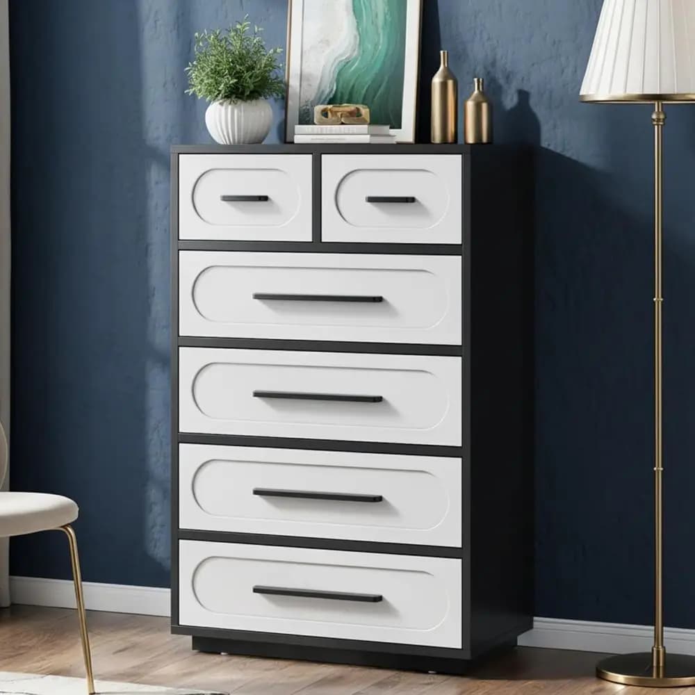 Cassettiere e Armadi Alti 44 con Maniglie in Legno Massello, Organizzatori per Armadi Century, Mobili Contenitori per Camera da Letto, Soggiorno, Corridoio