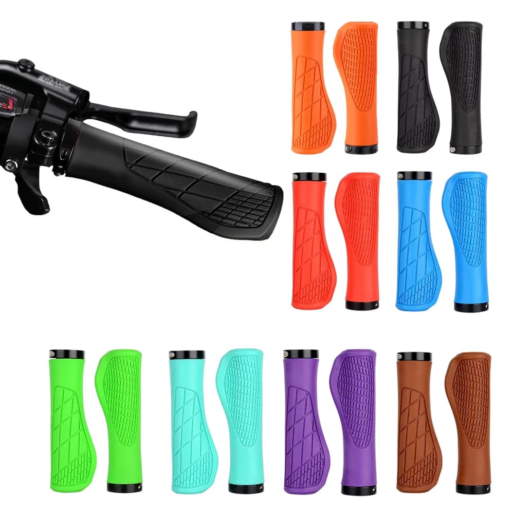 1 Pair MTB Bicycle Grips Mountain Bike Handlebar Anti-Slip Shockproof Ergonomic Lockable Grips Cycling Bicycle Handle Grips