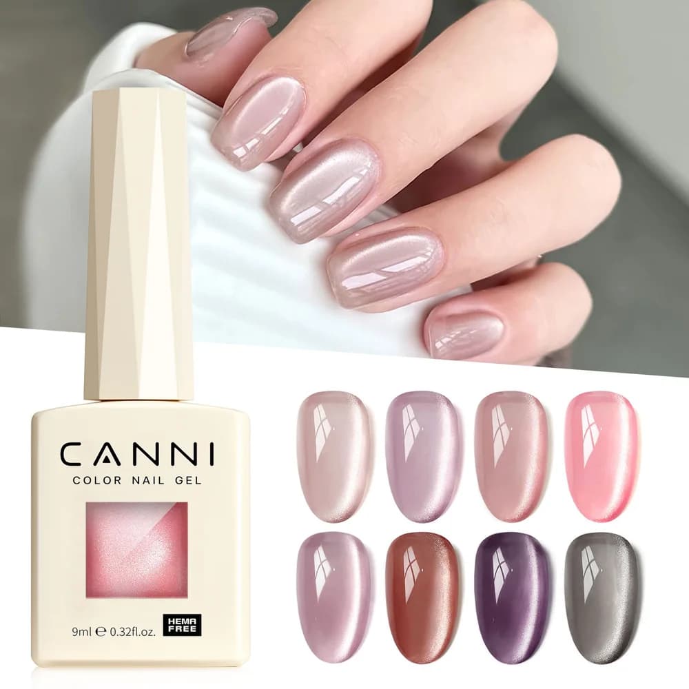 CANNI Smalto per unghie gel Cat Eye 9ml 8 colori Smalto gel per unghie High Gloss Soak Off Smalto gel UV Art Manicure Shimmer Velvet Series