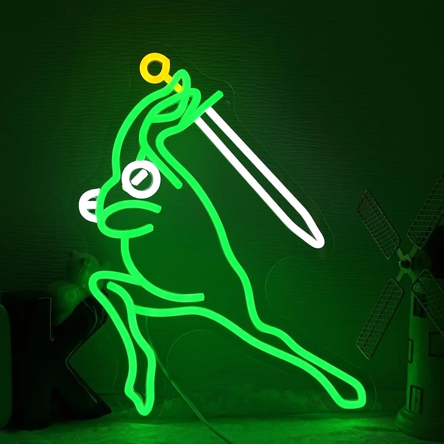 Insegna al Neon a Forma di Rana, Luce da Parete Artistica a Tema Animale, Luce LED USB al Neon per Zoo, Club, Bar, Sala Giochi, Camera da Letto, Decorazione, Regalo, Luce Notturna