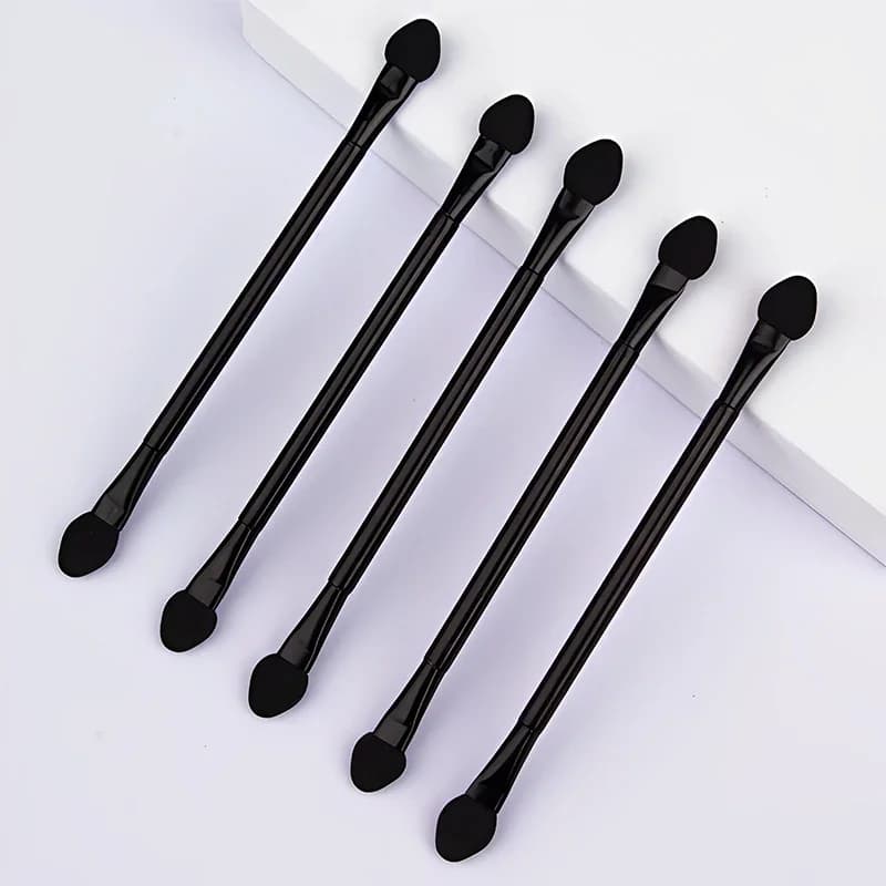 50 pezzi pennelli per ombretto a doppia testa spugna applicatore portatile per fondotinta in polvere strumento di bellezza per trucco usa e getta per i viaggi