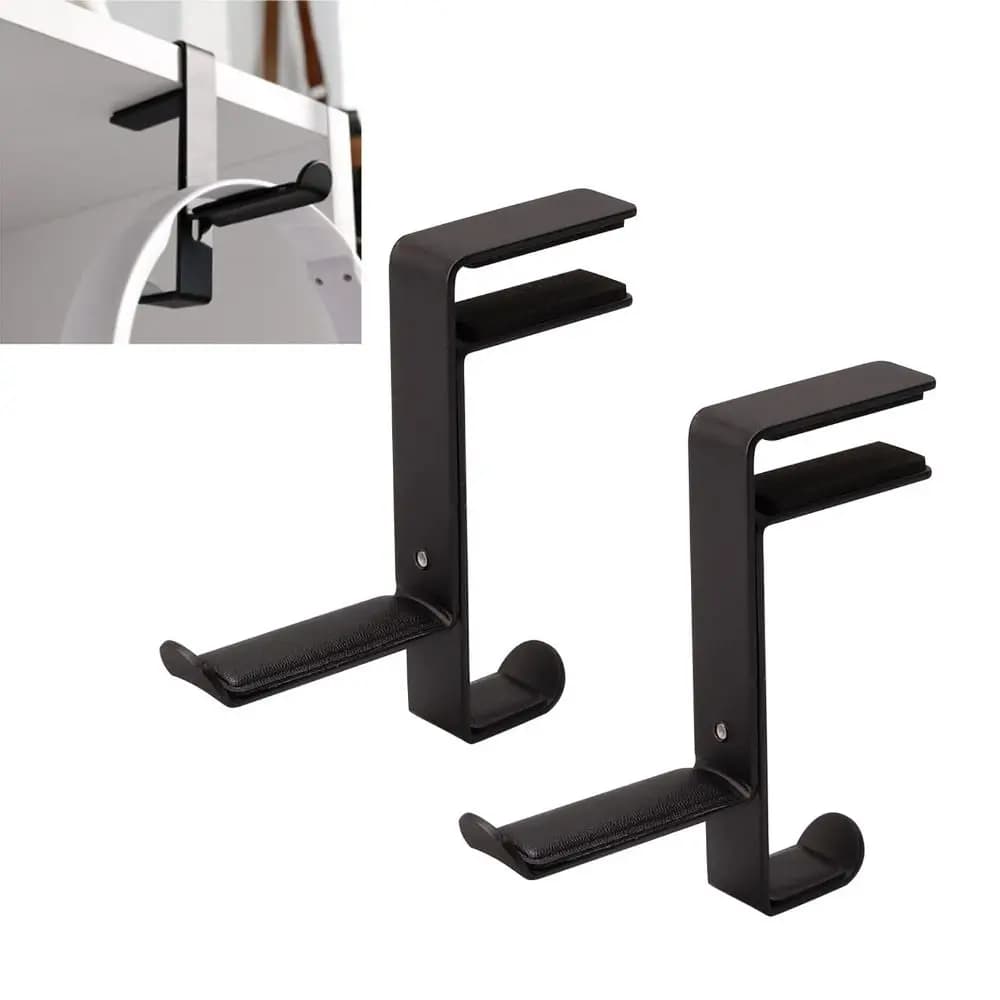 Supporto per cuffie da tavolo con morsetto, gancio regolabile in metallo con cuscino, supporto per cuffie da parete