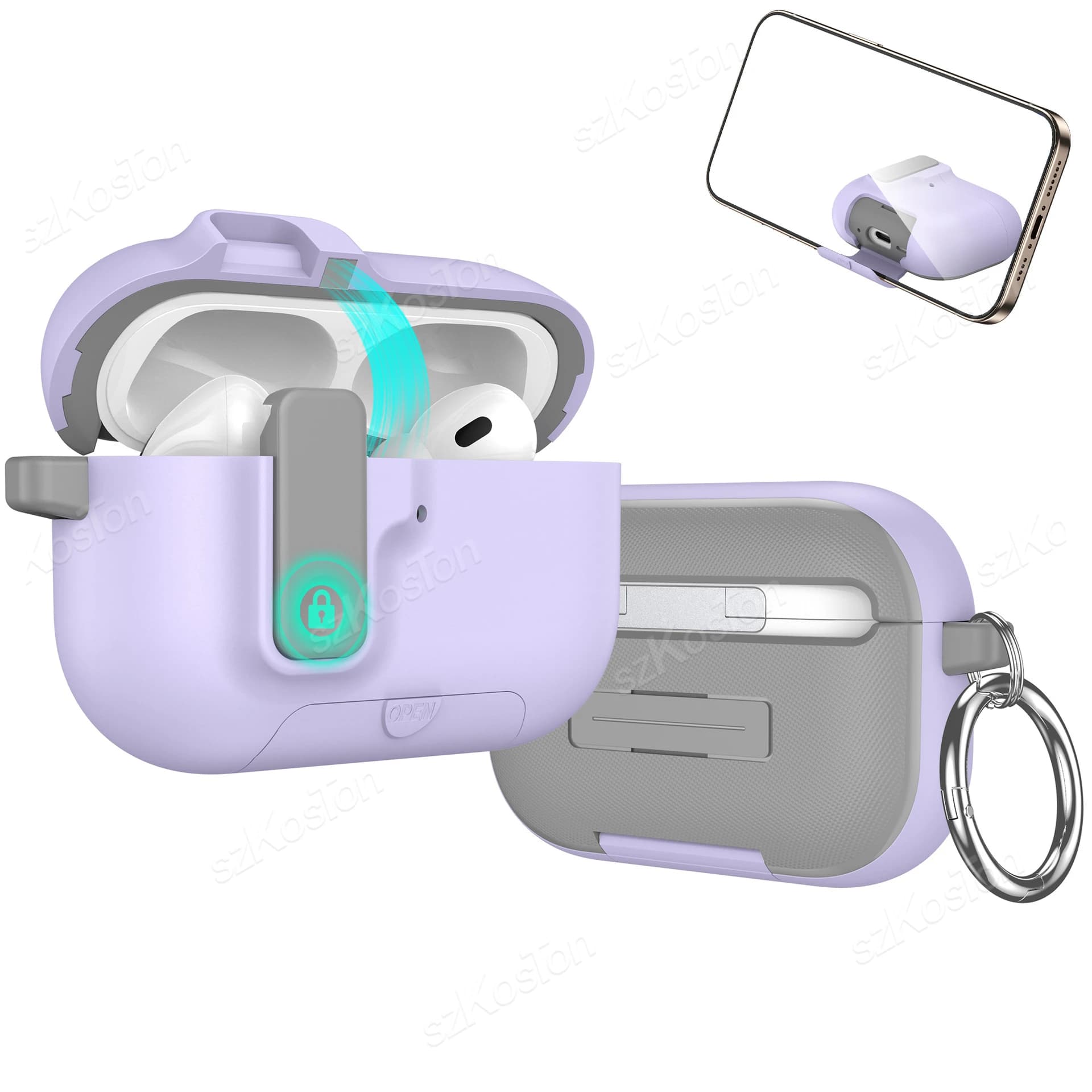 Wireless Earphones Protection Case With Safety Lock Buckle Shockproof Drop-Proof Shell Headphone Accessories for Airpods Pro 3