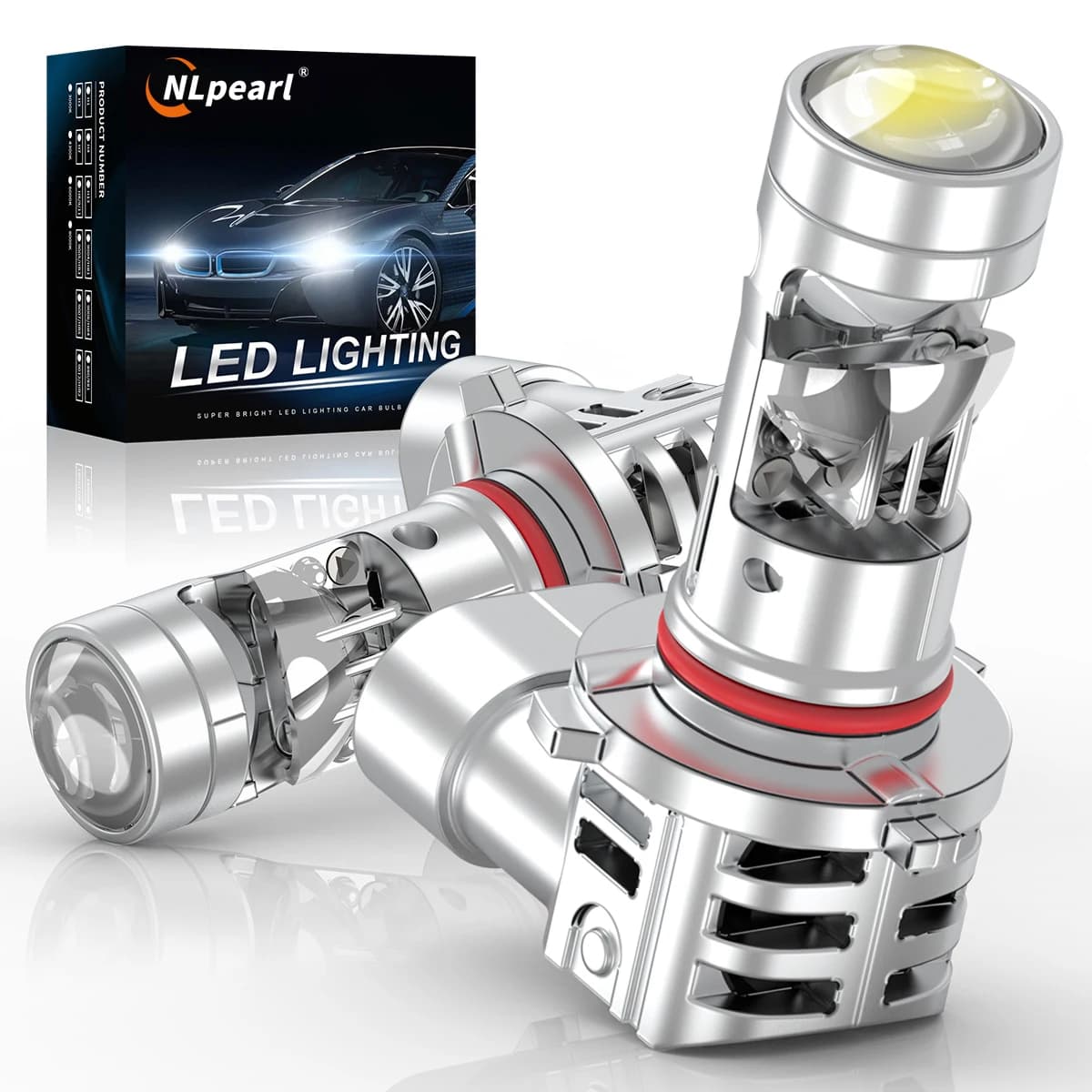 NLpearl 2X 100W 9005 HB3 Bi Mini LED Lente del proiettore Lampadina per auto 30000LM Canbus 6500K Lampada per auto LHD super luminosa con ventola turbo 12V