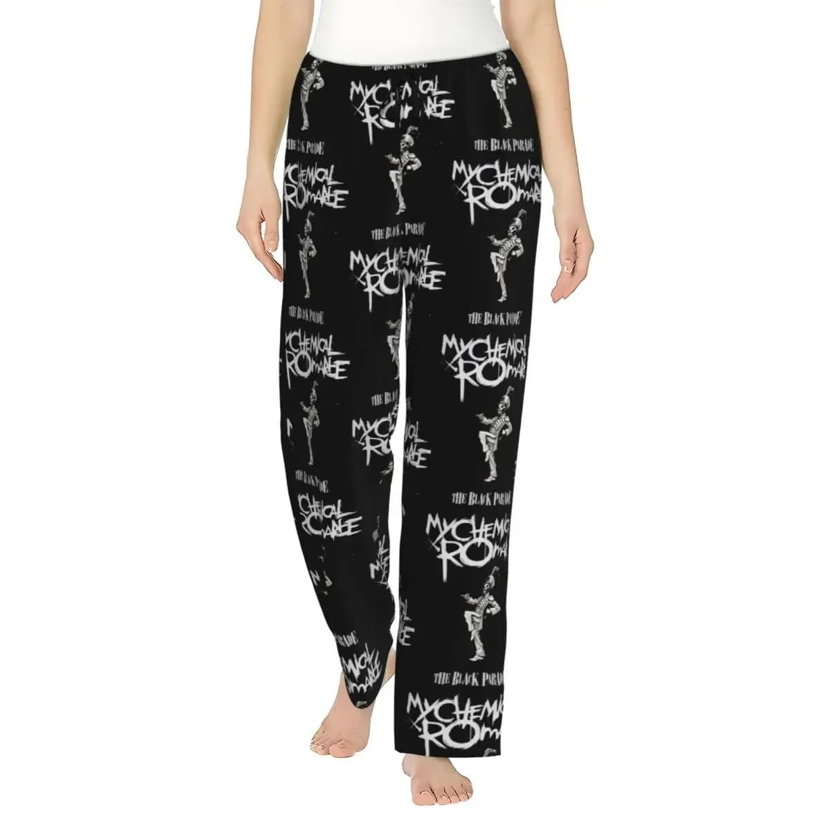 Pantaloni del Pigiama Personalizzati Rock MCR My Chemical Romance per Donne, Pantaloni da Notte con Tasche