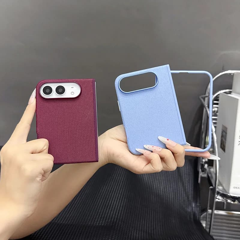 Official Technology Woven Texture Invisible Magnetic Folding Phone Case For Magsafe For IPhone Duo Shockproof Protective Cover