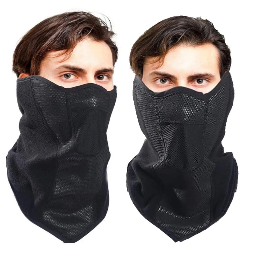 Scaldacollo in pile invernale antivento nero Sciarpa per maschera da sci Motocross Visiera per casco Passamontagna Maschera per uomo Donna