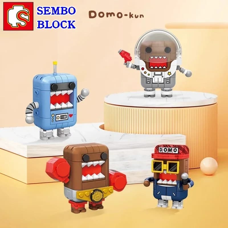 SEMBO BLOCK Domo-kun modello anime Kawaii vestito figura giocattolo educativo per bambini regalo di compleanno Natale trendy cool ornamento