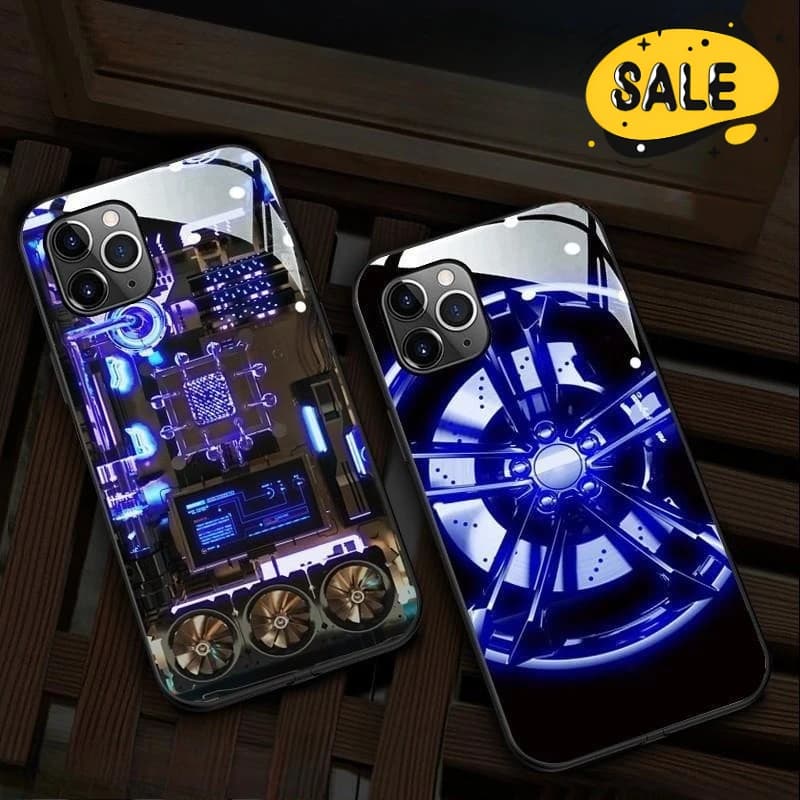 Custodia per telefono magnetica luminosa con luce LED intelligente alla moda per IPhone 15 14 13 Pro Max 14 15 Plus Custodia protettiva antigraffio