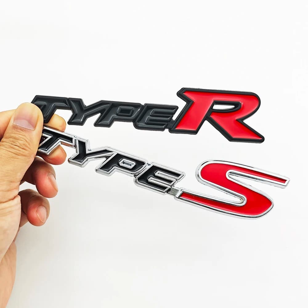 Adesivo per auto in metallo 3D Type-R Type-S Logo Griglia anteriore Emblema Tronco Badge Decalcomanie per Honda Civic CRV HRV Accord Fit RS Accessori
