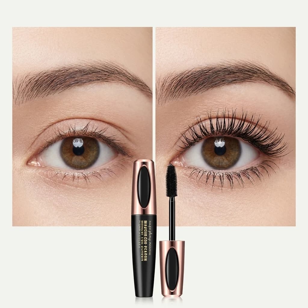 Mascara 4D Macfee, Volume e Lunghezza, Mascara Impermeabile per Ciglia Incurvate, Lunga Durata Senza Sbavature