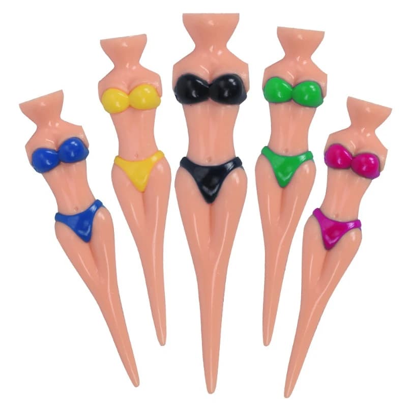 Tee da Golf 10 Pezzi Colori Assortiti in Plastica Modello Bikini JI342
