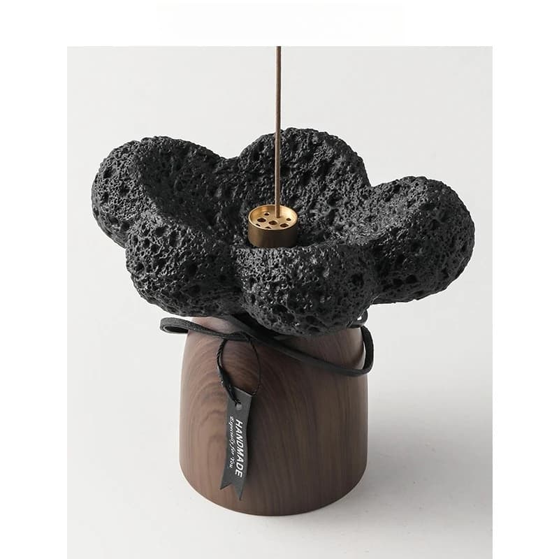 Porta bruciatore di incenso Wabi Sabi, diffusore a cono in ceramica per aromaterapia, decorazioni per la casa per meditazione Zen con vassoio raccogli cenere