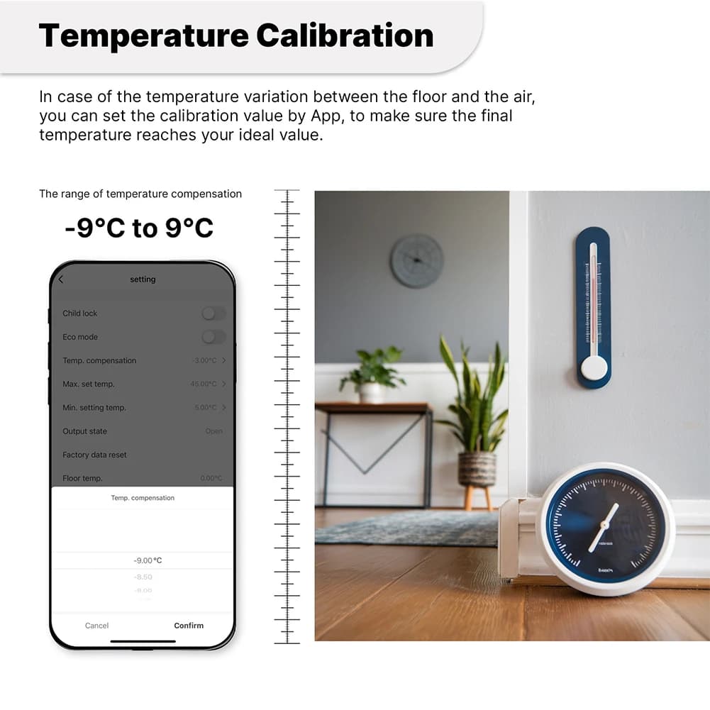 Termostato WiFi Intelligente MOES per Protocollo Tuya e Matter con Blocco Bambini e Funzioni di Sicurezza Automatizzate