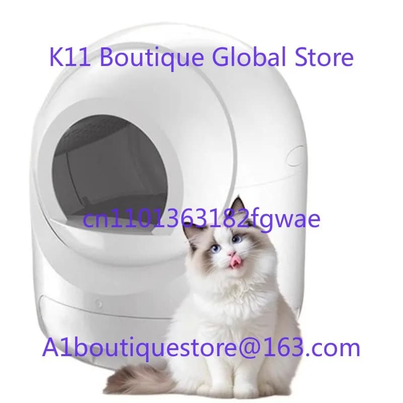 Lettiera per gatti automatica intelligente, toilette per gatti con deodorante completamente chiusa di grandi dimensioni, pala per sabbia elettrica per evitare spruzzi