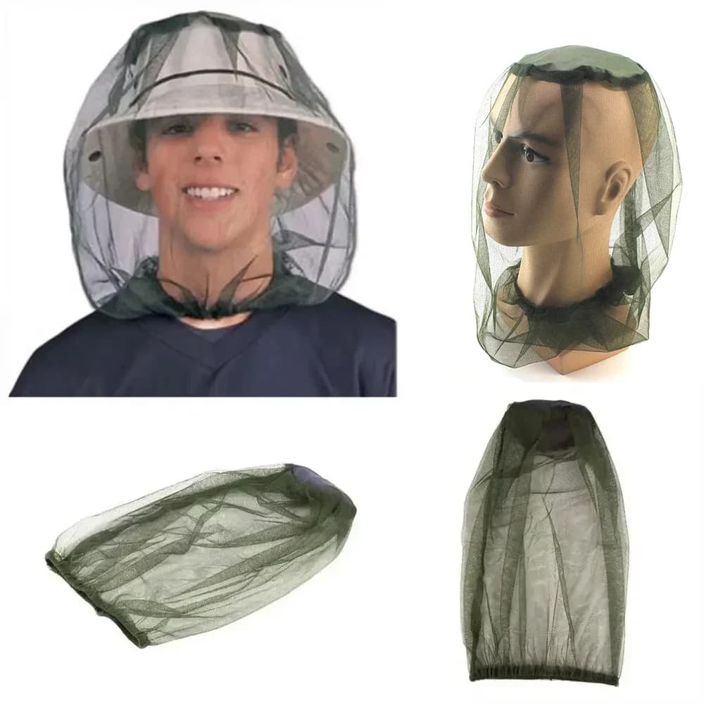 Outdoor Fishing Anti Mosquito Insect Hat Fishing Hat Bug Mesh Head Net Face Protector Camping Sunshade Hats for Travel Camping