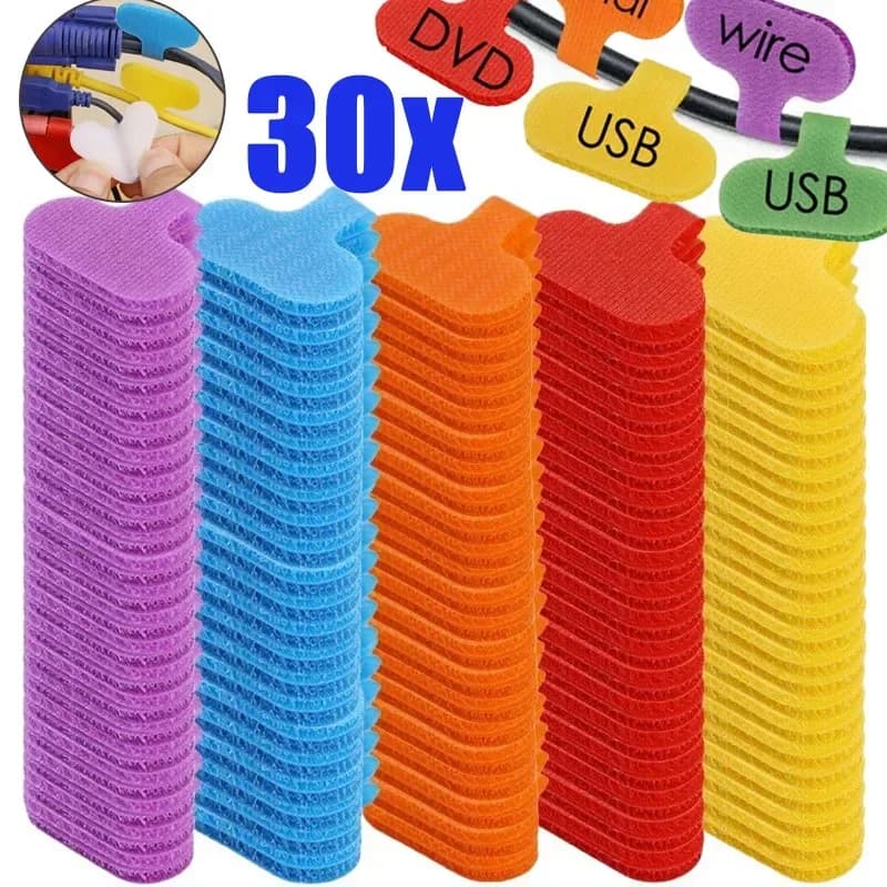 10/30 pz Colorrandom Etichette per cavi Fascette per cavi riutilizzabili con etichetta per scrivere Etichette per cavi Etichette per cavi E fili Facile identificazione
