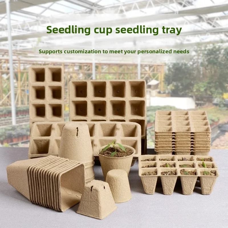 Vasi per Semenzai Biodegradabili in Carta e Torba, Contenitori Traspiranti per Piantine, Vassoi per Semina di Verdure e Fiori, Forniture da Giardino